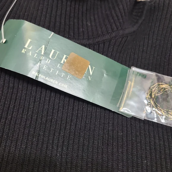 *SOLD* NEW Ralph Lauren Womens Sweater Small Turtleneck Striped Black Gold - Picture 4 of 9